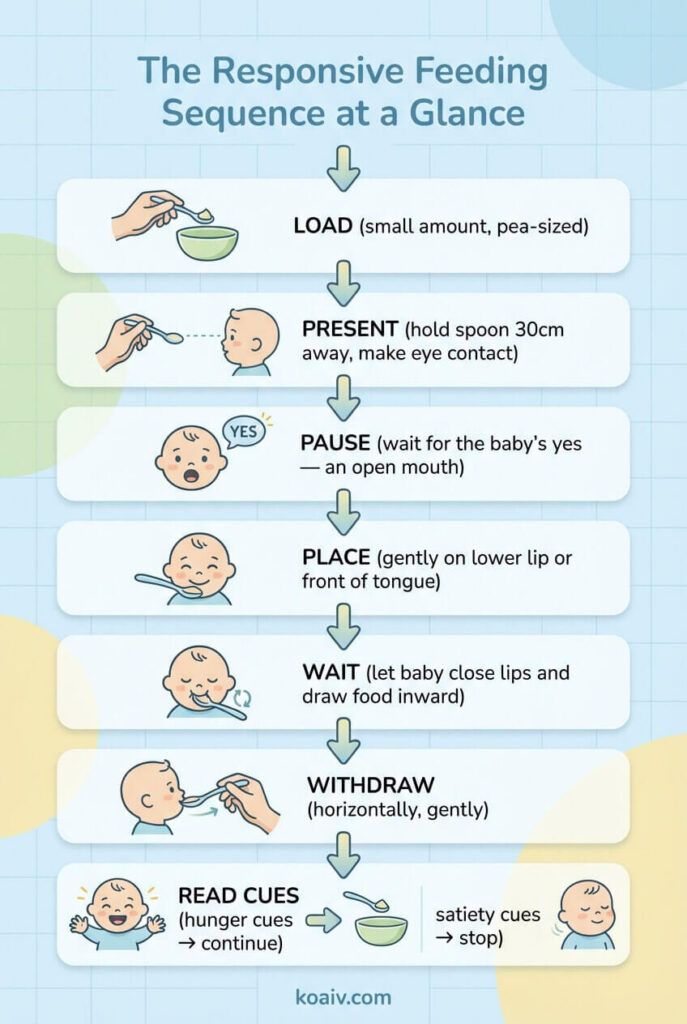 Responsive Spoon-Feeding: The Modern Parent’s Guide to Starting Solids 3 The-Responsive-Feeding-Sequence-at-a-Glance