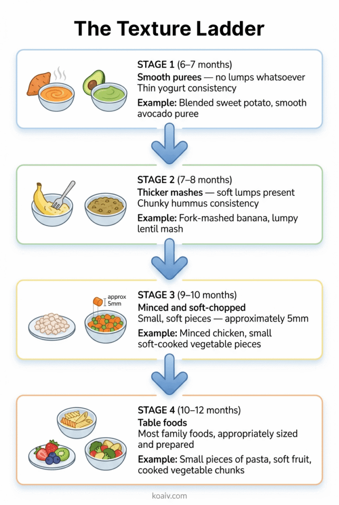 Responsive Spoon-Feeding: The Modern Parent’s Guide to Starting Solids 4 The-Texture-Ladder