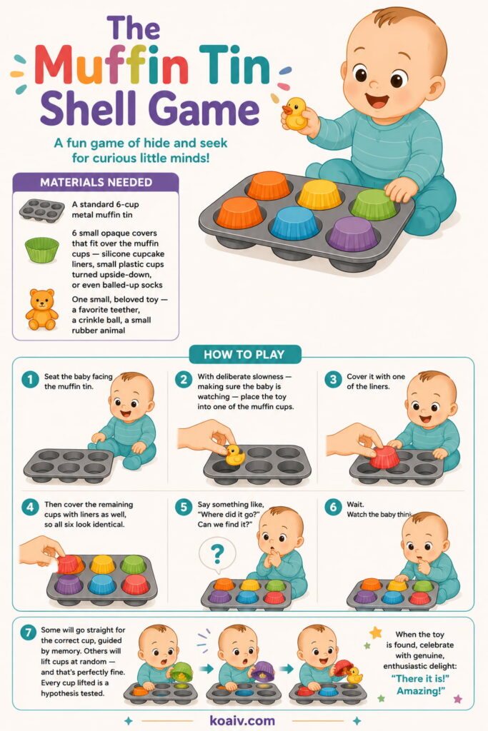 How to Make Homemade Object Permanence Toys Using Everyday Household Items 5 Homemade Object Permanence Toys The Muffin Tin Shell Game