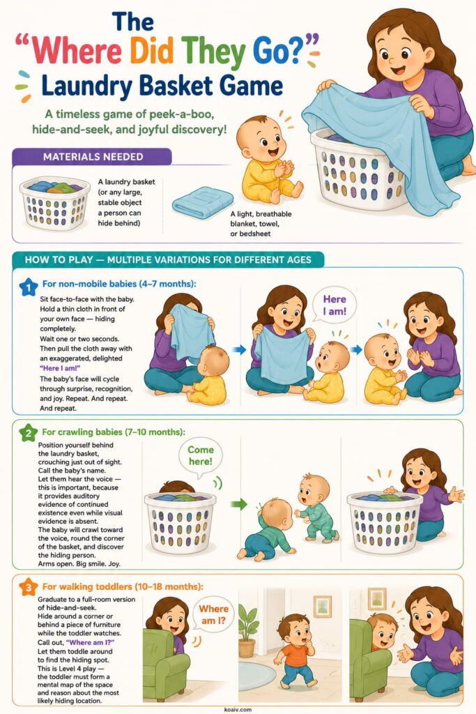 How to Make Homemade Object Permanence Toys Using Everyday Household Items 8 Homemade Object Permanence Toys The Where Did They Go Laundry Basket Game