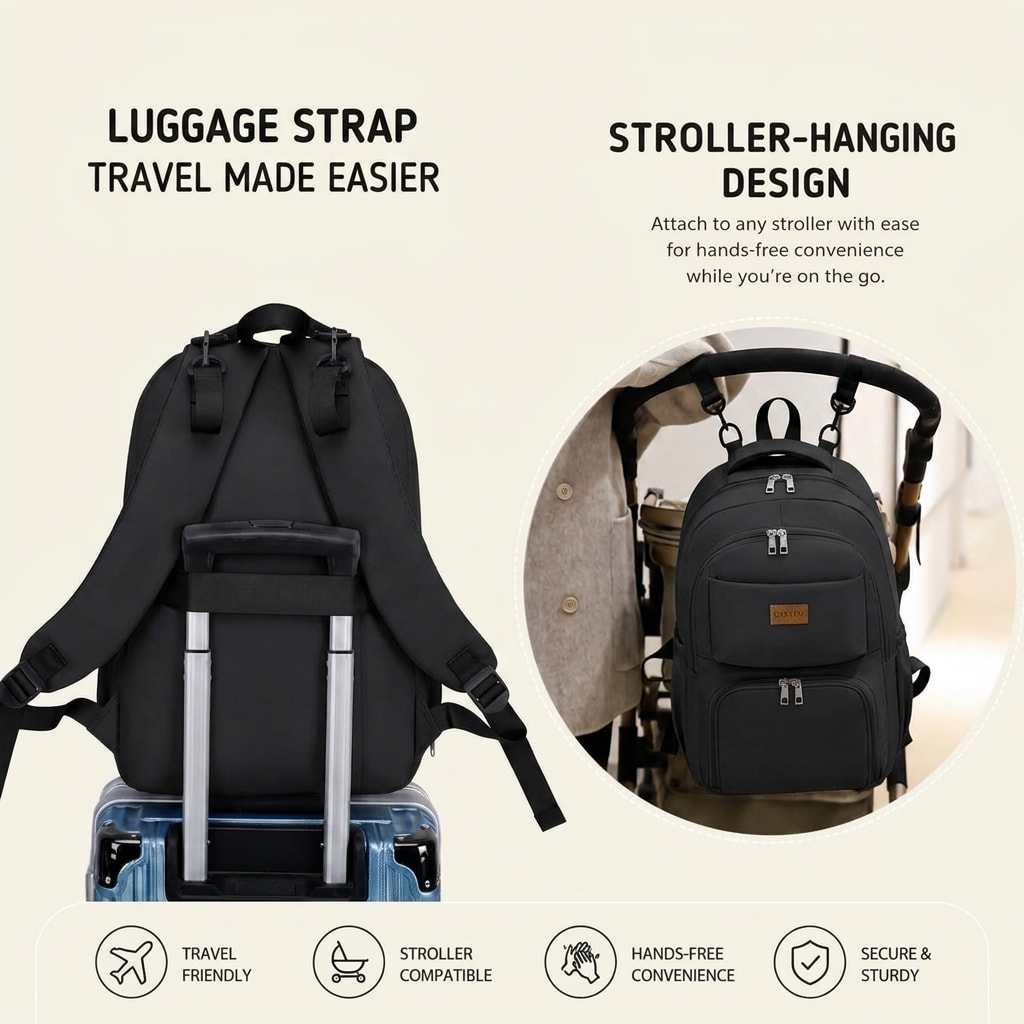 The Shared Carry Diaper Bag Backpack 10 The Shared Carry Diaper Bag Backpack Walking Features