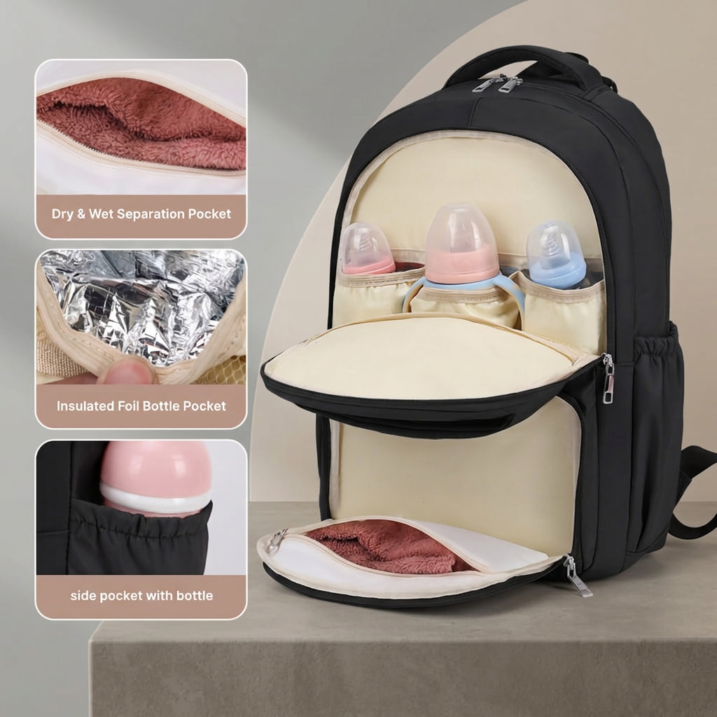 The Shared Carry Diaper Bag Backpack 9 The Shared Carry Diaper Bag Backpack Walking interior