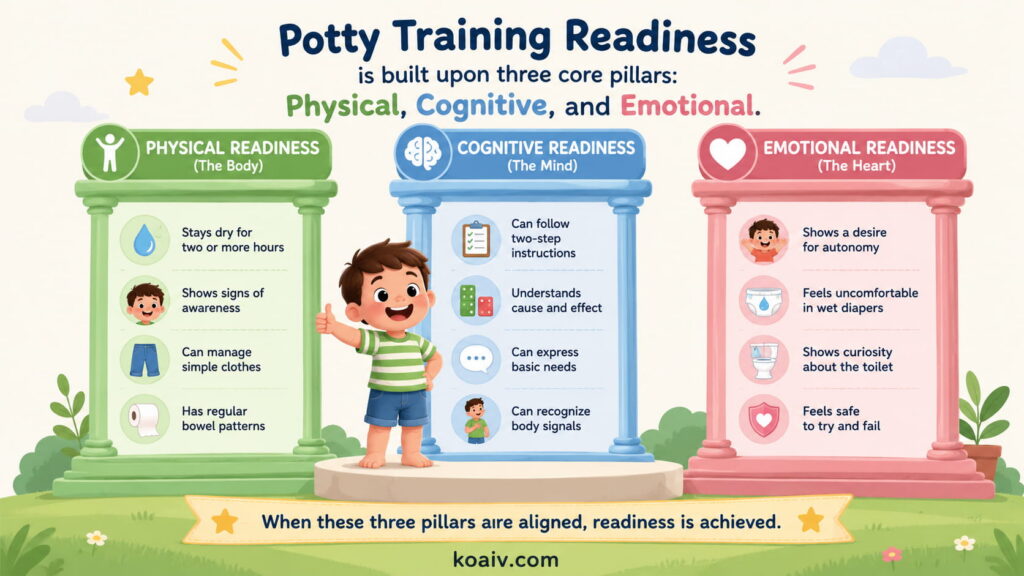 THE THREE PILLARS OF POTTY TRAINING READINESS